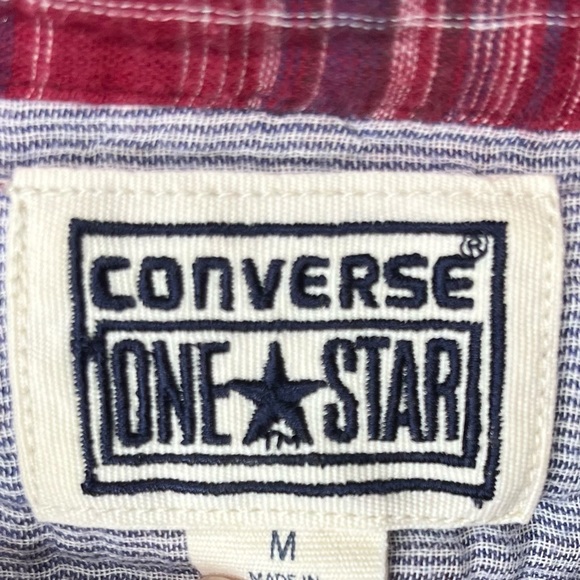 Converse One Star Men’s Plaid Long Sleeve Collar Button Down Shirt - Picture 4 of 4